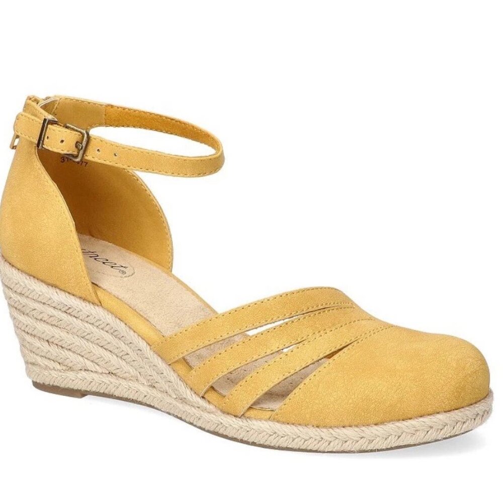 Easy Street Daytona Espadrille Women’s Wedge Sandals Size 11 M Yellow MSRP $85